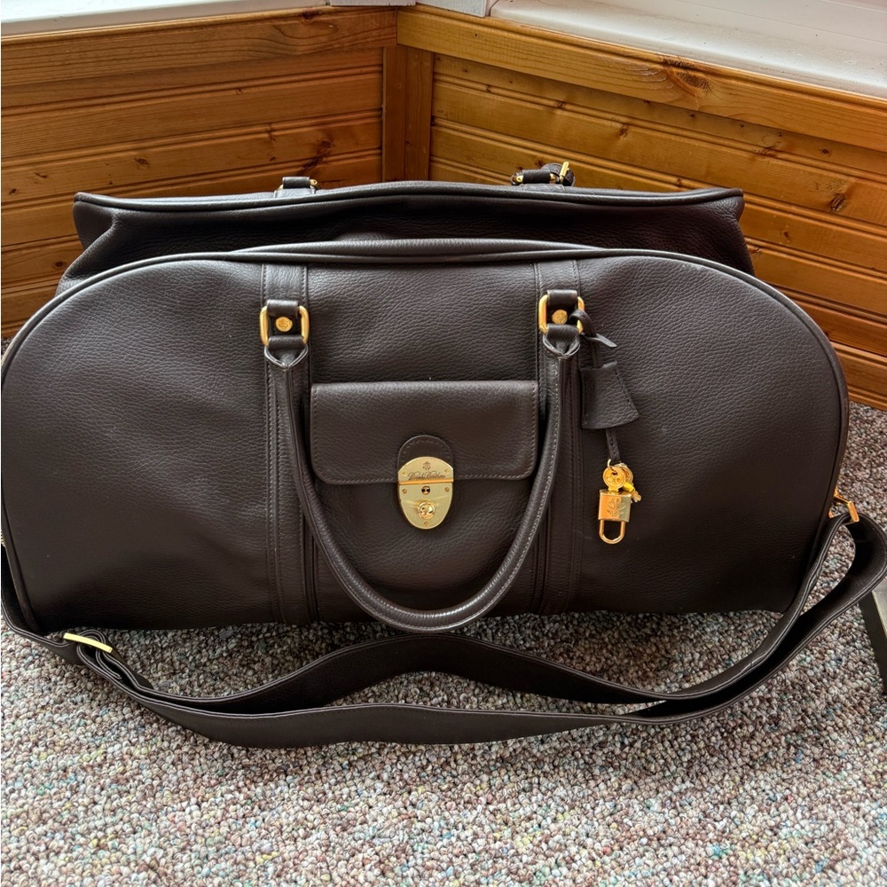 Brooks Brothers Leather Vintage Duffel Bag